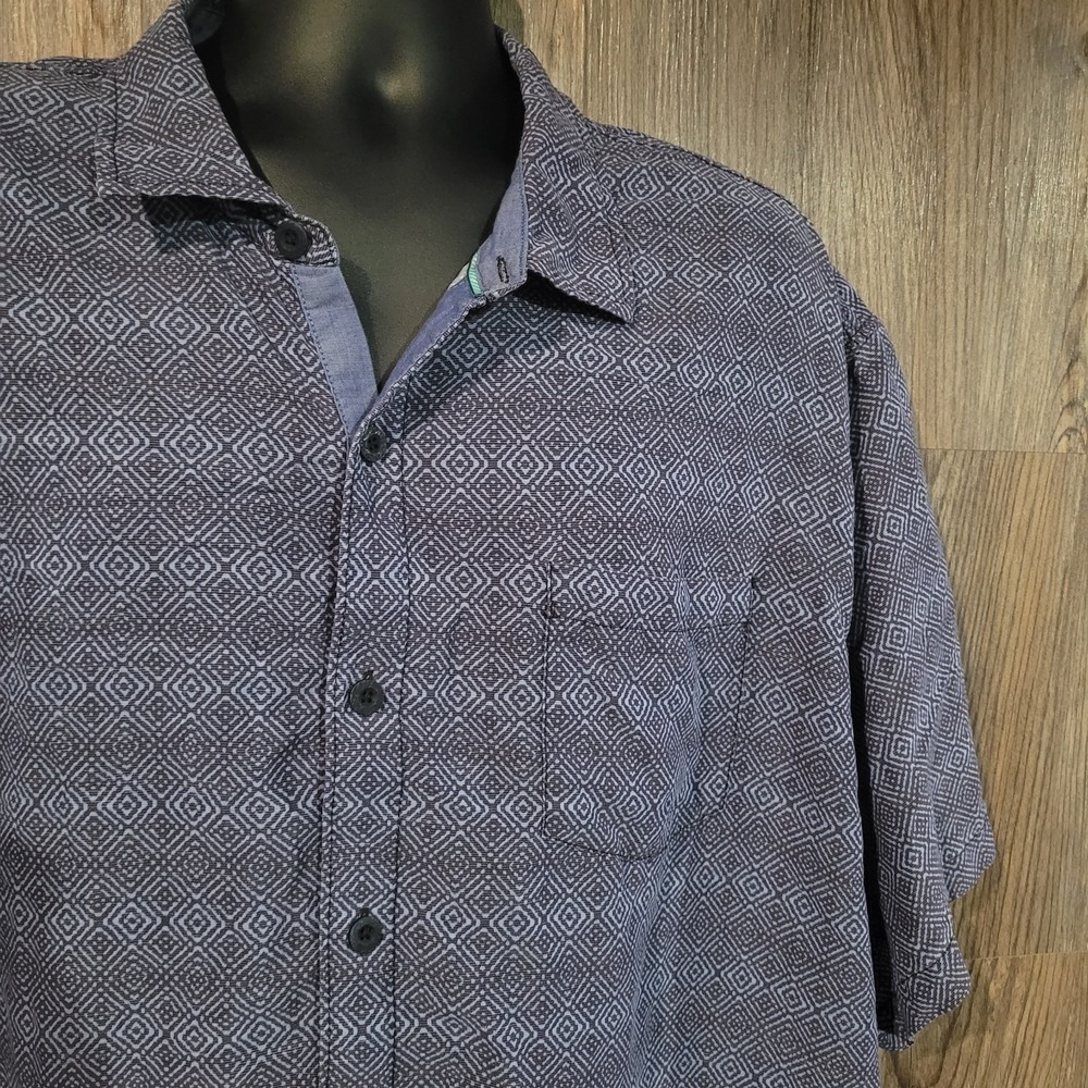Tommy Bahama Coconut Point Button Up Shirt 3XLB Blue/Purple Geometric Modal